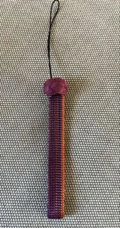 組紐スマホストラップ 携帯ストラップ パープル オレンジ