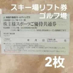 スポーツご優待共通券 スキー場リフト券 東急不動産ホールディングス 2枚