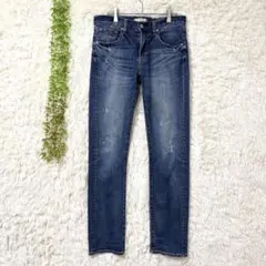 E139 ユニクロ テーパード カイハラデニム スリムストレート 29 ブルー