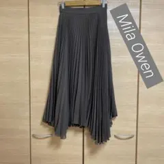 Mila Owenダークグレー アシンメトリープリーツスカート