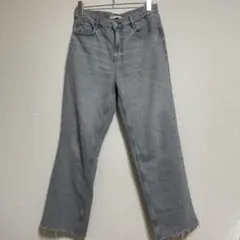 ZARA グレーデニム フレアデニム カットオフ ブーツカット EUR40