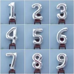 2 シルバーバルーン 誕生日 数字バルーン 32インチ ナンバーバルーン値下