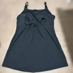 マタニティ キャミソール ブラック L 授乳　クロスオープン