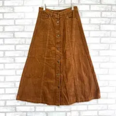 INGNI イング　コーデュロイ ロング フレアスカート　茶色　ウエストゴム　Mのサムネイル