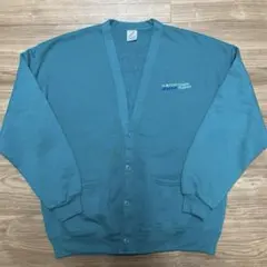 【USA製】90s JERZEES 企業刺繍 スウェットカーディガン XL相当