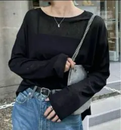 チャオパニックティピー サイドスリットシアートップス ブラック