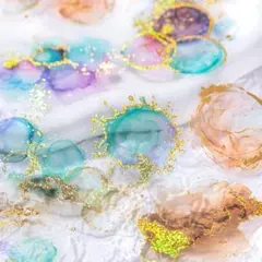 【7】ステッカー シール キラキラ 4種 PET コラージュ まとめ売り 海外