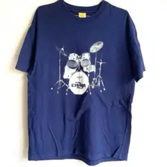 古着E.YAZAWA ドラムセット Tシャツ ネイビーモルツ