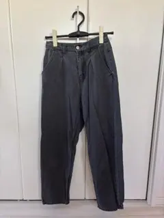 ダークグレー ウエストゴム デニムパンツ M