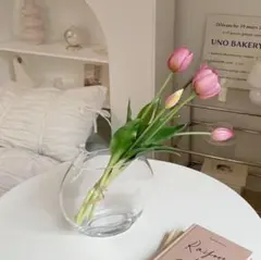 造花 チューリップ モーブピンク 5本セット　②