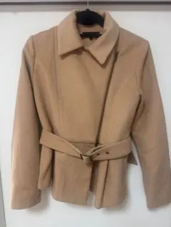【️riendaリエンダ】ショートウールコート M ベージュ／ベルト付き