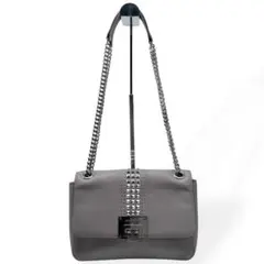 極美品　MICHAEL KORS　チェーンショルダーバッグ　スタッズ　グレー