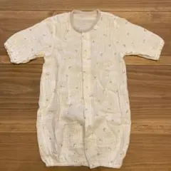 美品　ベビー服　ロンパース　長袖　50〜60　ホワイト 星柄　2WAYオール