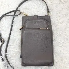 極美品✨PELLE BORSA レザースマホショルダー スマートポシェット