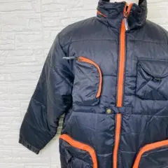 ミチコ ロンドン ダウンジャケット 黒 オレンジ 中綿 F【1593-49】