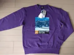 ライトオン CAMP7 フロントロゴクルー スウェットトレーナー 紫パープル S