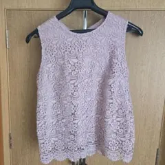 UNIQLO ノースリーブ レーストップス ピンク S