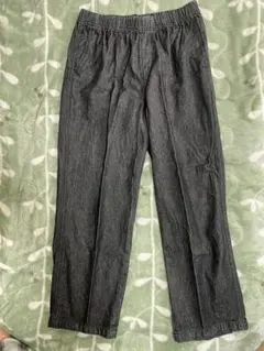 ダークグレー イージーパンツ コットン混紡