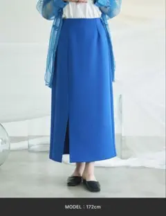 【VACANCY】ペンシルダンボールニットスカート ブルーのサムネイル