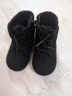 ブラックキッズブーツ ジッパー付き