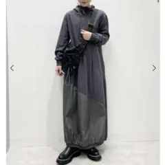 新品　ヤマダヤ　LASUD バルーンシルエット異素材ワンピース