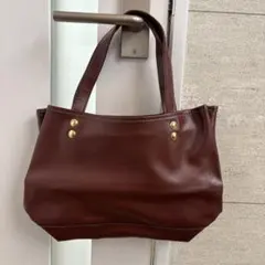 ダークブラウン トートバッグ レザー風