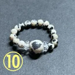 BR782 天然石 パワーストーン ビーズリング ダルメシアンジャスパー ⑩