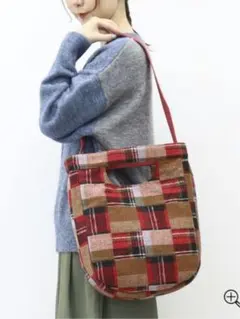 ★未使用★ ナナノエル ｒｏｍｙチェック柄カラーショルダー２ＷＡＹクリテバッグ