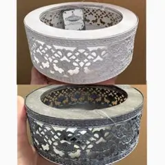 レース模様 フラワーベース ホワイト ブラック