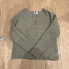 ベージュ Vネック ニット