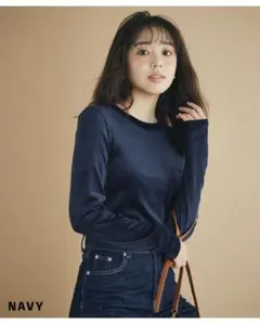 basement online ベロアトップス　ネイビー新品