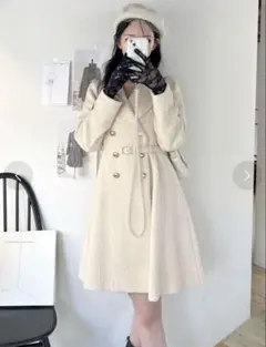 ROYAL PARTY ツイードフレアミディコート