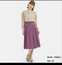 未使用タグ付きGU カラーフレアスカート パープル Sのサムネイル