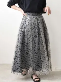早い者勝ち ドット柄 フレアスカート