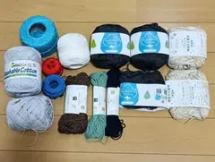 コットン　綿　混紡　毛糸　新品　使いかけ　セット　ハマナカ　オリムパス　ユザワヤ