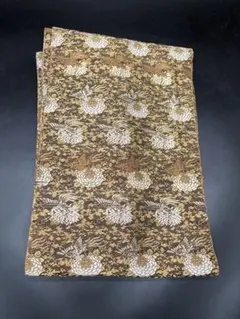 高級　正絹　洒落帯　名古屋帯　アンティーク　大正ロマン　花柄　牡丹　鶴　254