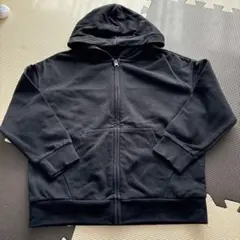 黒 ジップパーカー フード付き