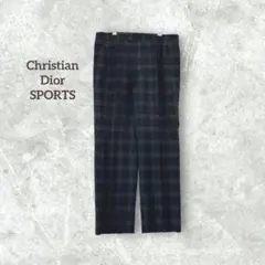 【クリスチャンディオールスポーツ】 チェックパンツ メンズ 毛100%