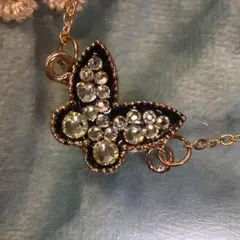 スワロフスキーデコ　ブレスレット　ブラック　蝶　バタフライ　ジョンキル