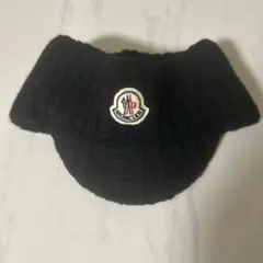 MONCLERモンクレールニットサンバイザーキャップ　ニット帽　ブラック希少