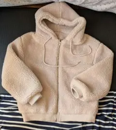 GRLグレイル 暖かいフード付きベージュボアジャケット 中古