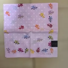 CELINE 花柄 ハンカチ ピンク