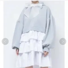 merry jenny オーガンジーリボンドッキングミニワンピース