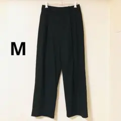UNIQLO タックワイドパンツ Mサイズ 黒 ユニクロ
