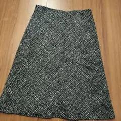 フレアスカート ブラック・ホワイト ツイード