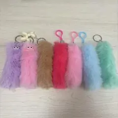 カラフルファーキーホルダーセット