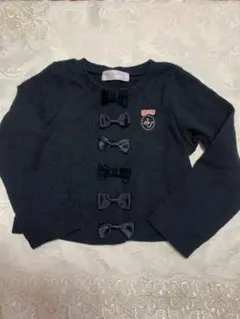 シャーリーテンプル　リボンカーディガン黒110