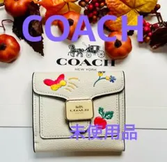 COACH 三つ折り財布 花柄 レザー 新品