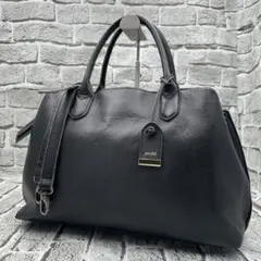 ペルケ トートバッグ ショルダ2way ユーティリティ 山羊革 本革 黒 A4◎のサムネイル