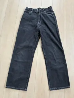 ブラック デニムパンツ ホワイトステッチ
